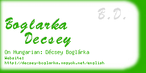 boglarka decsey business card